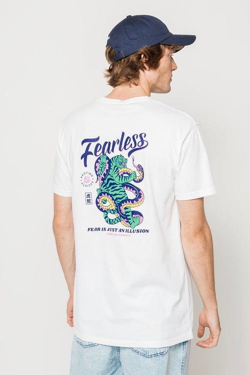 White Fearless Washed T-shirt