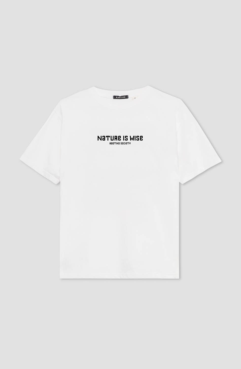 Tee-shirt Washed Nature is Wise White