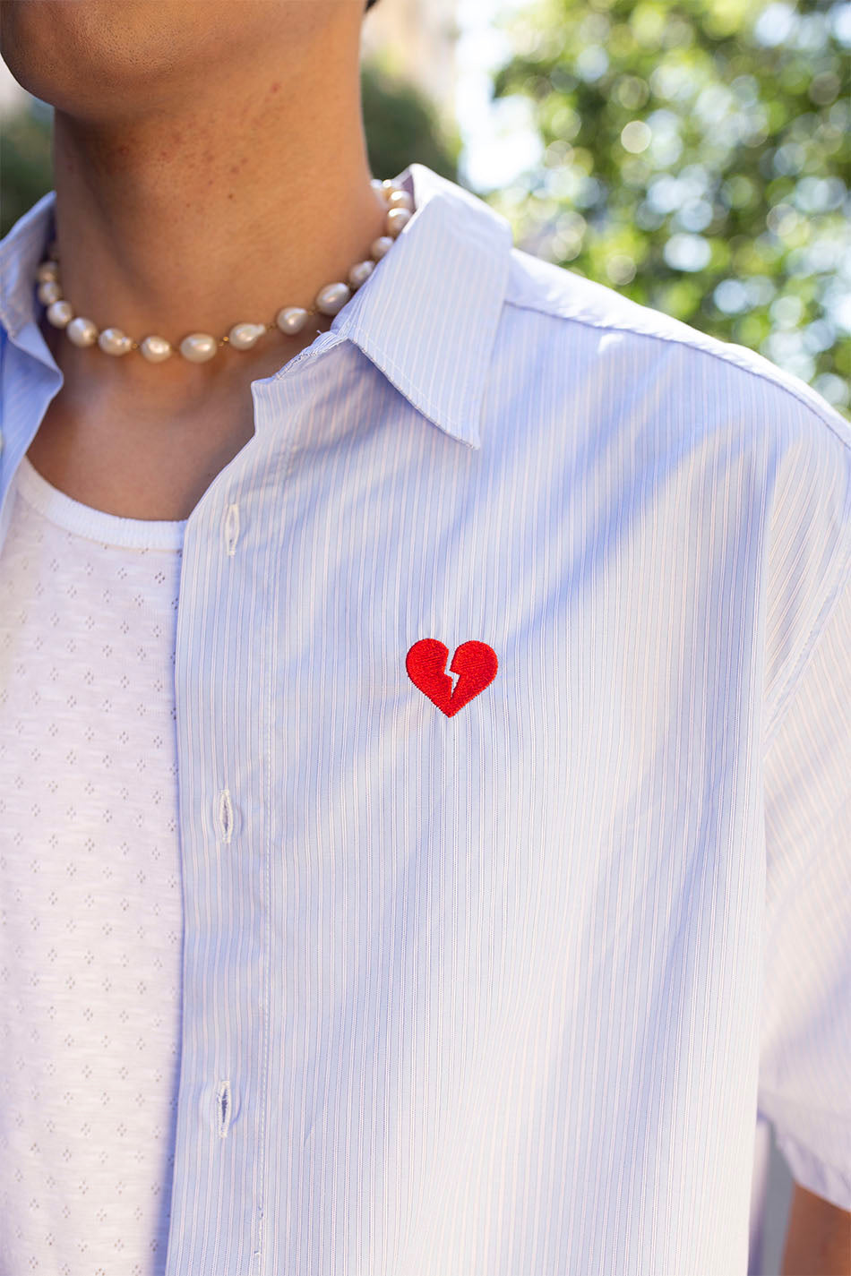 Blau/weiß gestreiftes Hemd von Loui Heart