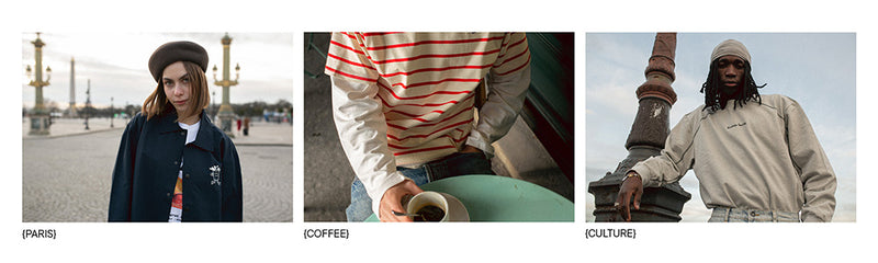 Estilo urbano parisino mujer con chaqueta oversize navy Kaotiko y boina en París
