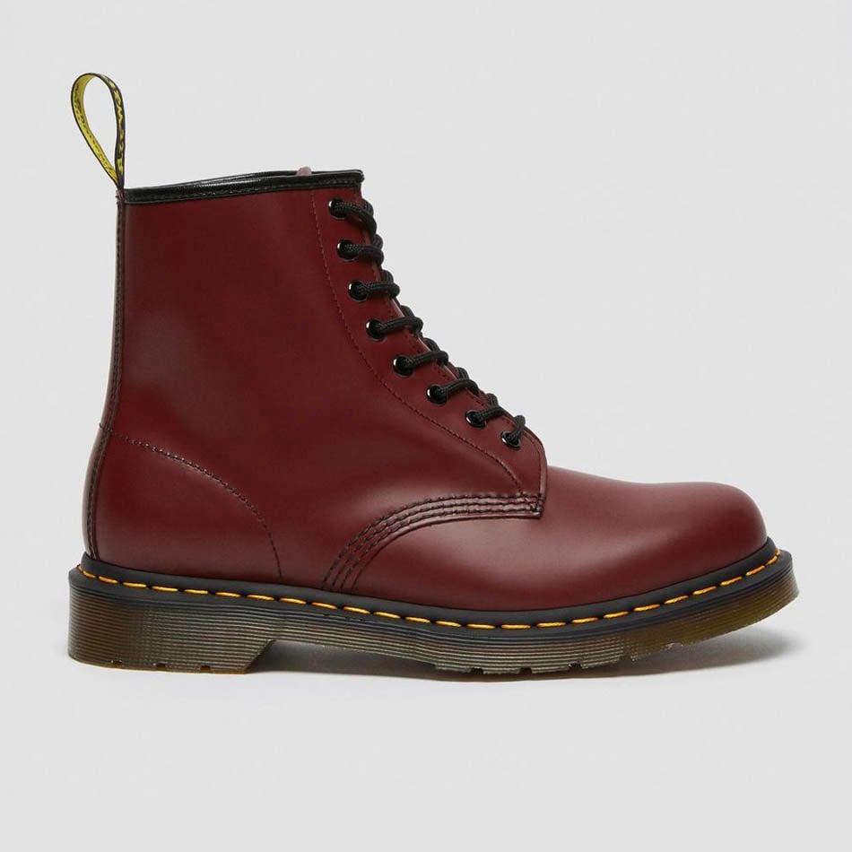 Cherry Red Smooth Dr. Martens Boots